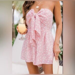 Pink Lily following a day dream pink floral romper